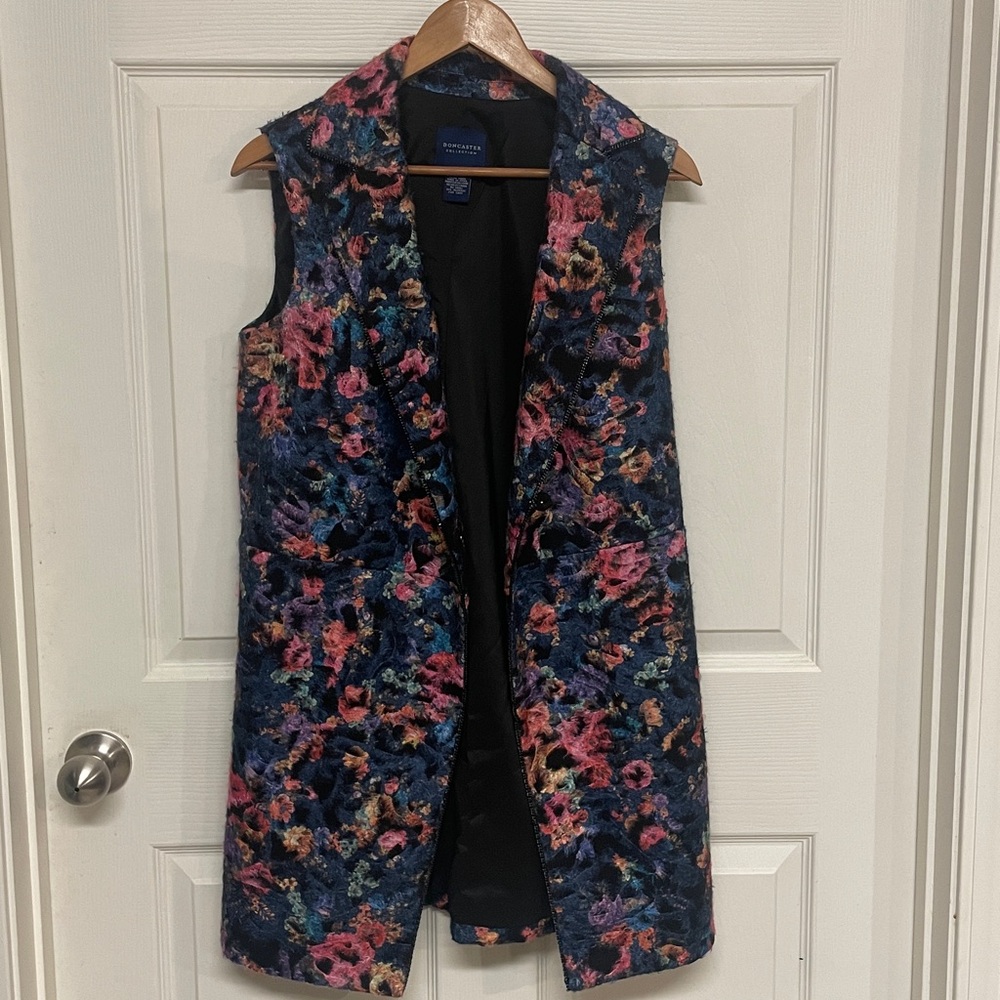 Doncaster Vintage Floral Multicolor Women's Duster Vest-4